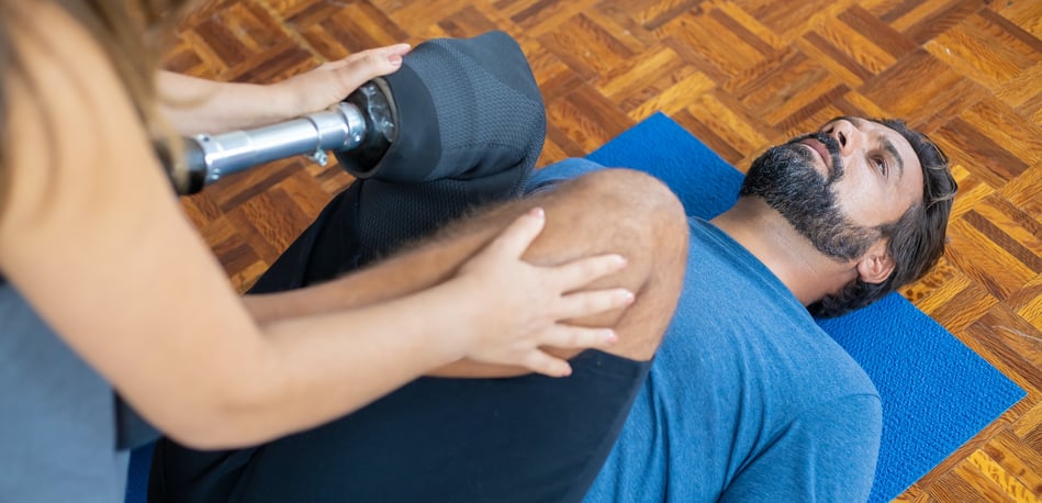 man with prosthetic leg